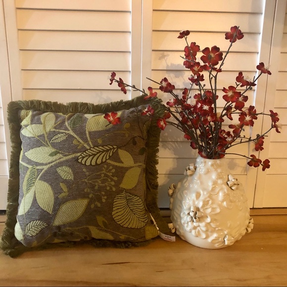 Newport Other - Newport Throw Pillow Shades Of Green/fringe 11.5”
